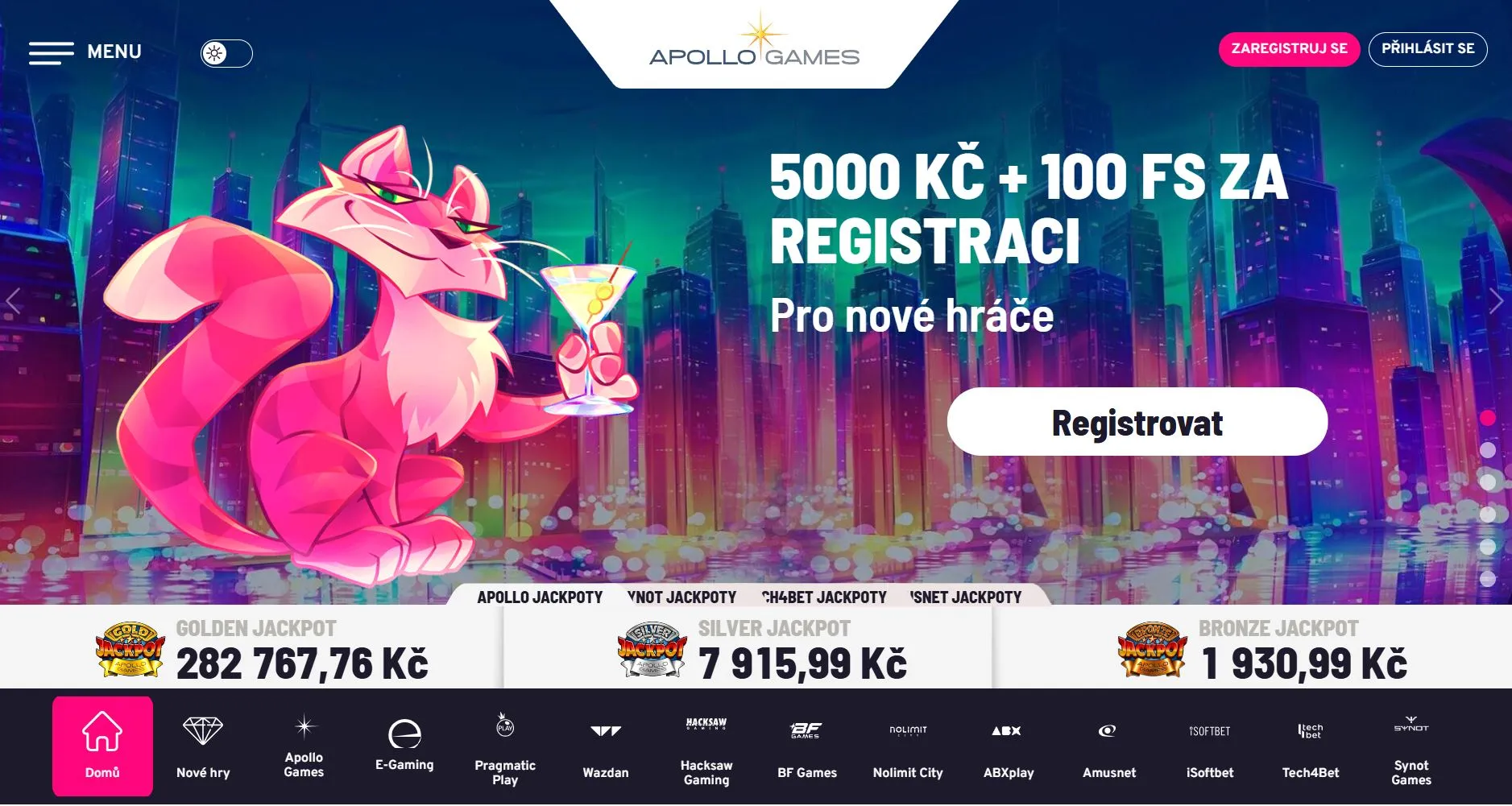 seznam českých online kasin Apollo